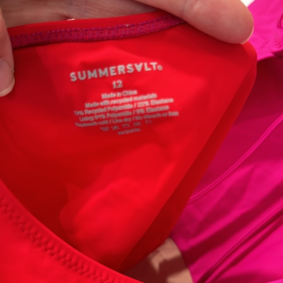 Summersalt The Swan Dive one piece swimsuit so 12 reg ♥️lava & hibiscus 💓 - Picture 8 of 9